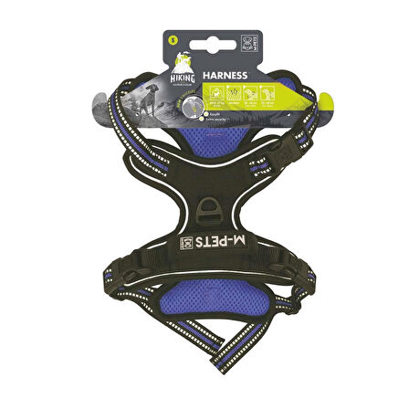 M-Pets Hıkıng Reflektörlü Soft Köpek Göğüs Tasması Mavi S