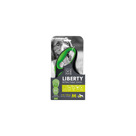 M-PETS Liberty Otomatik Gezdirme Şerit 5 Mt Yeşil (M)