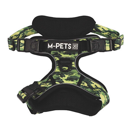 M-Pets Hıkıng Reflektörlü Kamuflaj Desenli Soft Köpek Göğüs Tasması M