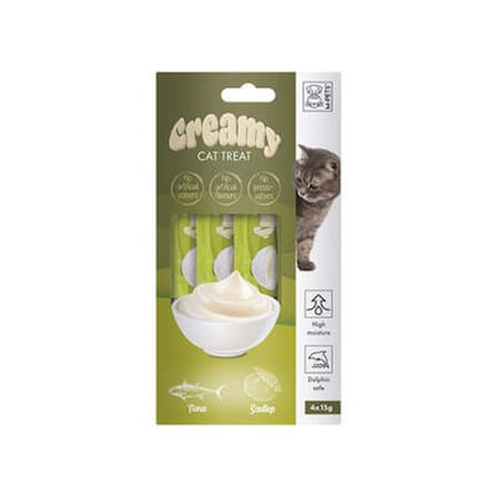 Ton Balıklı ve Deniz Taraklı Krema Kedi Ödül Maması 4x15 Gr