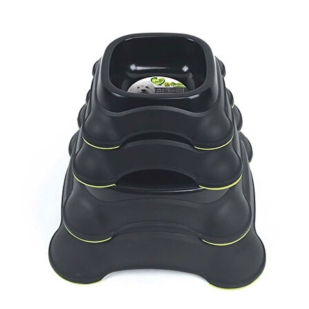 M-Pets Eco Double İkili Plastik Kedi ve Köpek Mama ve Su Kabı Siyah 2x400 Ml 