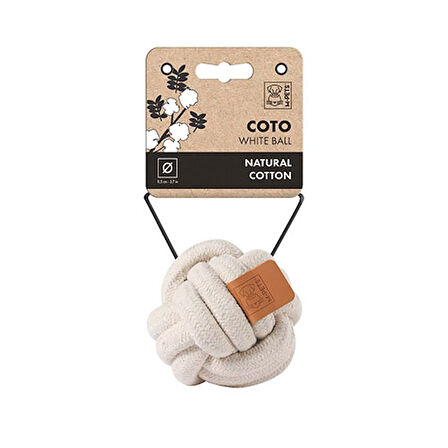 M-Pets Coto Örgü Top Köpek Oyuncağı Beyaz 9,5 Cm 