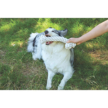 M-Pets Coto Örgü Kemik Köpek Oyuncağı Beyaz 30 Cm 