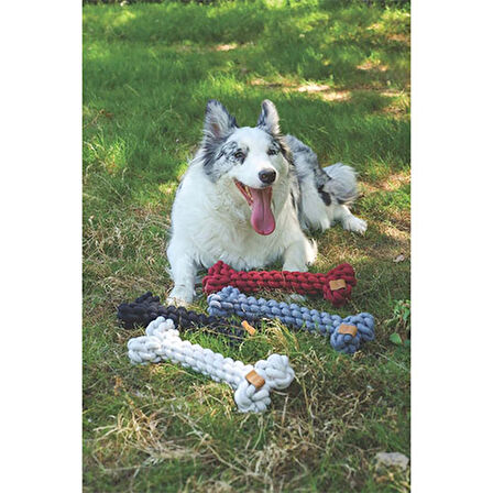 M-Pets Coto Örgü Kemik Köpek Oyuncağı Siyah 30 Cm 