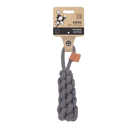 m-pets coto grey loop bar 22cm örgü oyuncak