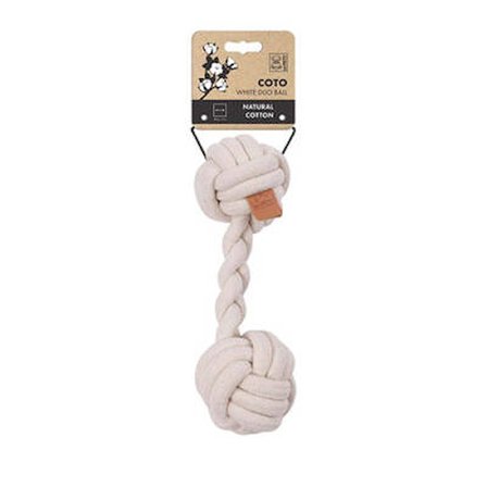 Beyaz Duo Ball Örgü Köpek Oyuncağı 28 Cm
