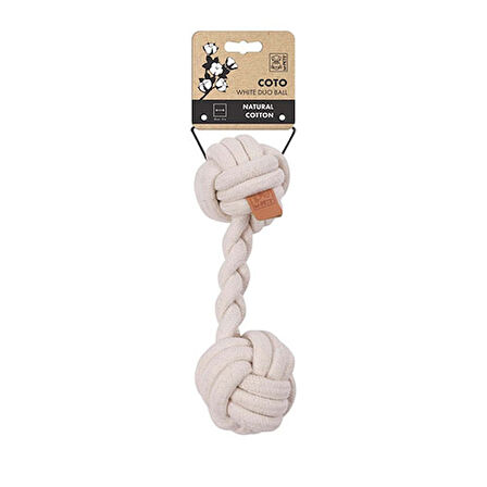 M-Pets Coto Beyaz Duo Ball Örgü Köpek Oyuncağı 28 Cm 