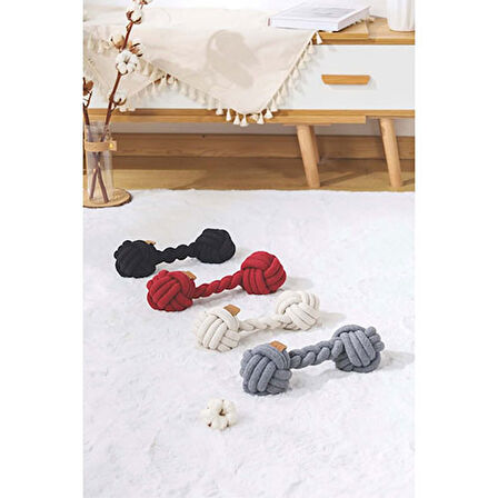 M-Pets Coto Beyaz Duo Ball Örgü Köpek Oyuncağı 28 Cm 