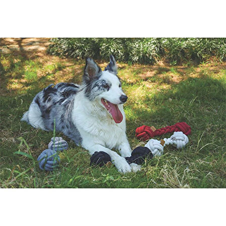 M-Pets Coto Siyah Duo Ball Örgü Köpek Oyuncağı 28 Cm 
