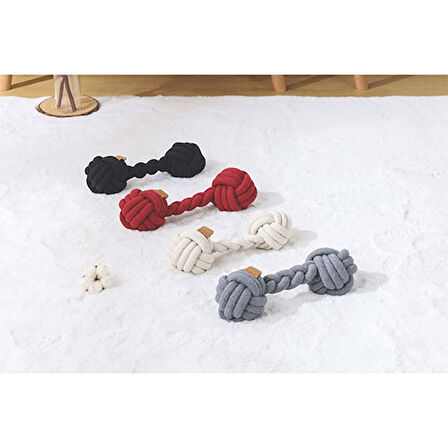 M-Pets Coto Gri Duo Ball Örgü Köpek Oyuncağı 28 Cm 