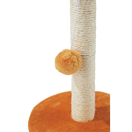 M-Pets My First Ponponlu Kedi Tırmalama Tahtası Turuncu 24x24x30 Cm 