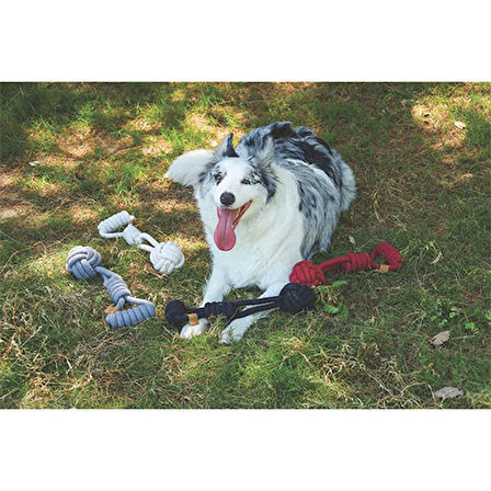 M-Pets Coto Red Tug Ball Örgü Köpek Oyuncağı 36 Cm 