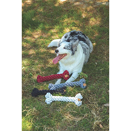 M-Pets Coto Örgü Kemik Köpek Oyuncağı Kırmızı 30 Cm 