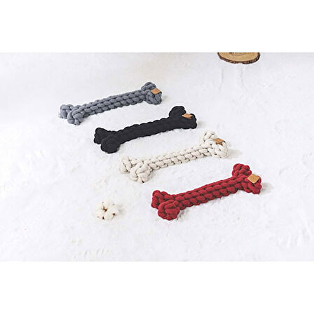 M-Pets Coto Örgü Kemik Köpek Oyuncağı Kırmızı 30 Cm 