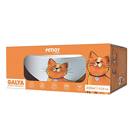 M-Pets Galya Seramik Kedi Mama ve Su Kabı 550 Ml 
