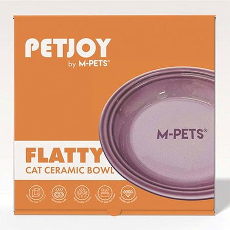 M-Pets Petjoy Flatty Seramik Kedi ve Köpek Mama Ve Su Kabı Mor 500 Ml 