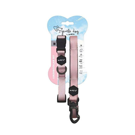 M-Pets Gentle Köpek Boyun Tasması ve Gezdirme Kayışı Seti Pembe M