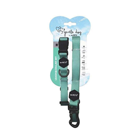 M-Pets Gentle Köpek Boyun Tasması ve Gezdirme Kayışı Seti Yeşil M