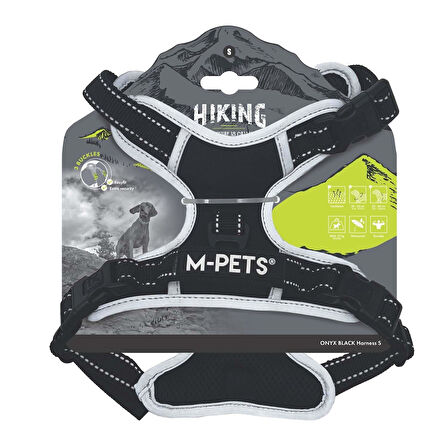 M-Pets Hıkıng Reflektörlü Soft Köpek Göğüs Tasması Siyah S