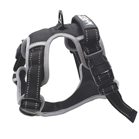 M-Pets Hıkıng Reflektörlü Soft Köpek Göğüs Tasması Siyah S