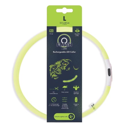 m-pets flash led boyun tasma yeşil (l)