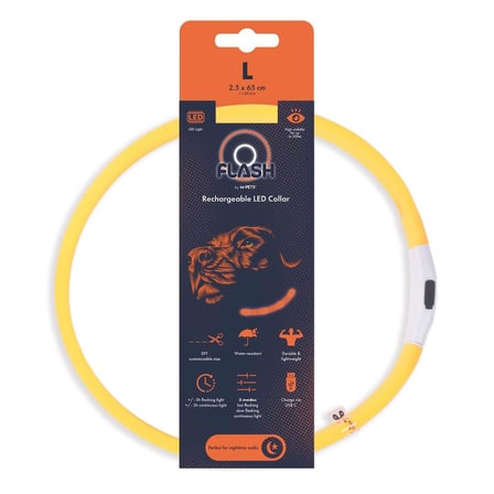 m-pets flash led boyun tasma turuncu (l)