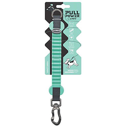M-Pets Pull Power Köpekler İçin Şok Emici Ara Tasma Yeşil 25 Cm 