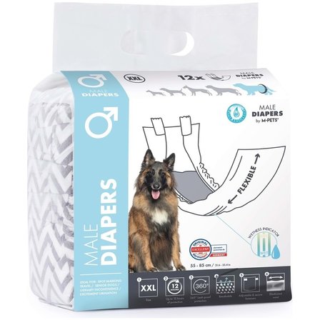 M-Pets Dıapers Erkek Köpekler Için Külot (Xxl) 12Lİ
