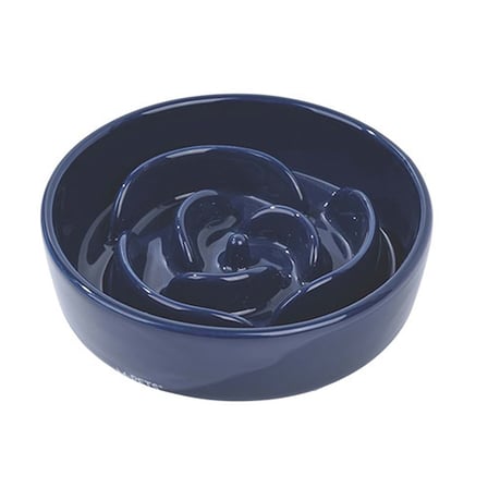 M-Pets Serene Rose Seramik Yavaş Beslenme Mama Kabı Lacivert 300 Ml 
