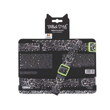 M-PETS URBAN STYLE BLACK/WHİTE ACTİVE KÖPEK GÖĞÜS TASMASI (S)
