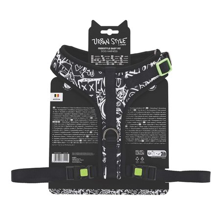 M-PETS URBAN STYLE BLACK/WHİTE EASY FİT KÖPEK GÖĞÜS TASMASI (S)