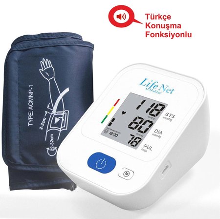 Life Net Medikal Dijital Üst Koldan Ölçer Tam Otomatik  Türkçe konuşan Tansiyon Aleti -BP310AT