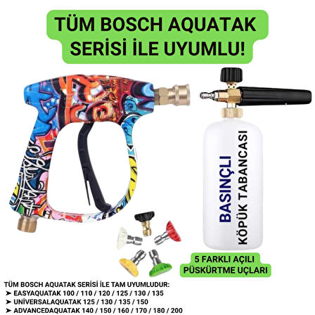 Coofbe Bosch Aquatak Serisi ile Uyumlu 5 Nozzle Set Bosch Basınçlı Araç Yıkama Tabancası Seti Basınçlı Yıkama Makinesi Bear