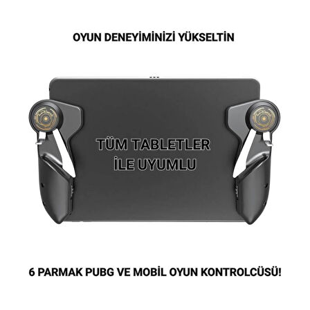 Coofbe Tüm Tabletler İçin Profesyonel 6 Parmak Tetik Seti Tablet Oyun Kolu iPad Tablet Mobile Joystick