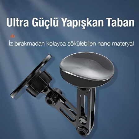 Coofbe Güçlü Metal Magsafe Uyumlu 360 ° Dönebilen Araç İçi Telefon Tutucu Masaüstü Telefon Tutucu Stand