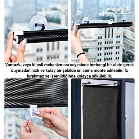 Coofbe Otomatik Mekanızmalı 68x125cm Araç Ön Cam Güneşlik Araç Karavan Ofis Güneşlik Perdesi Geri Çekilebilir Oto Ön Cam Güneşlik Branda
