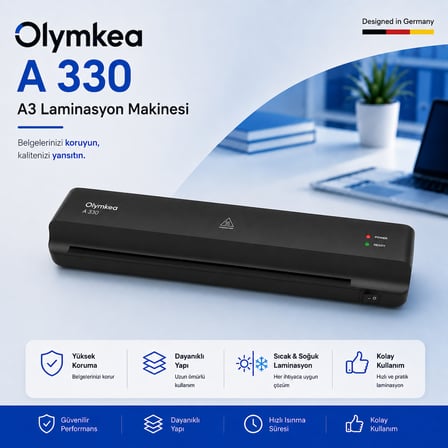 Olymkea A330 A3 Laminasyon Makinası&12 Adet PVC HediyeliY