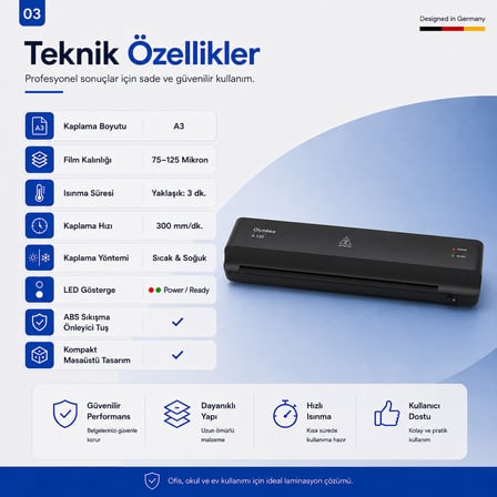 Olymkea A330 A3 Laminasyon Makinası&12 Adet PVC HediyeliY