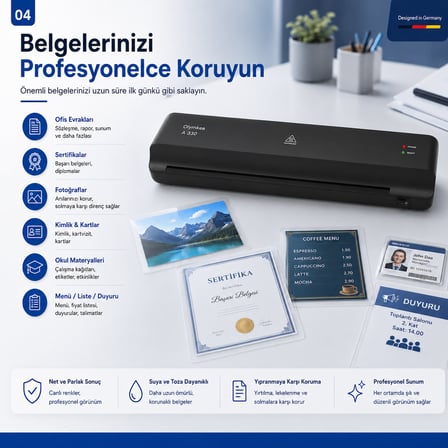 Olymkea A330 A3 Laminasyon Makinası&12 Adet PVC HediyeliY