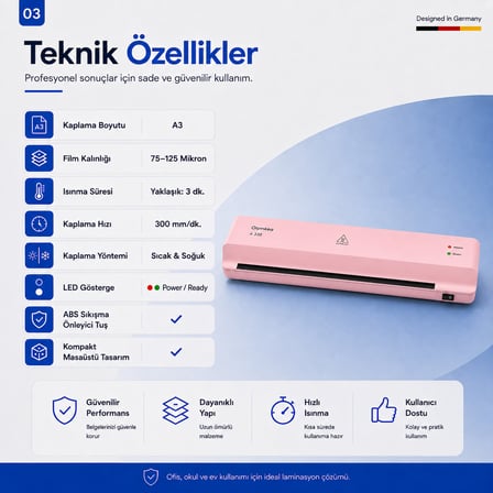 Olymkea A330 A3 Laminasyon Makinası&12 Adet PVC Hediyeli