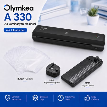 A330s A3 Laminasyon Makinesi 4in1set Ve Hediye 12 Adet PVC Film