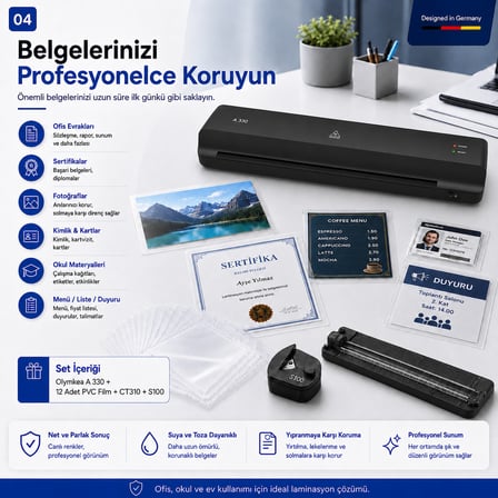 A330s A3 Laminasyon Makinesi 4in1set Ve Hediye 12 Adet PVC Film