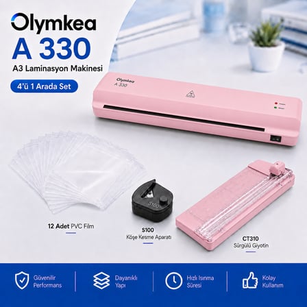 A330s A3 Laminasyon Makinesi 4in1set Ve Hediye 12 Adet PVC Film