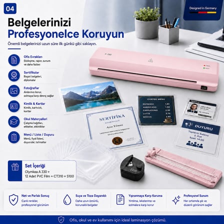 A330s A3 Laminasyon Makinesi 4in1set Ve Hediye 12 Adet PVC Film