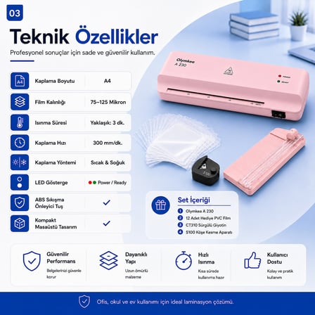 OLYMKEA A230s 4in1set Laminasyon Makinesi ( A4 )
