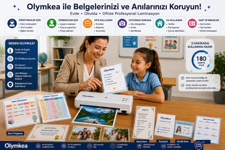 Olymkea A4 Laminasyon Filmi 125 Mikron – 100 Adet | 216 × 303 mm