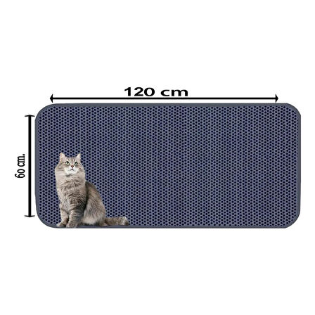 Aktunç Elekli Tuvalet Önü Kedi Kumu Paspası 60X120 cm (GRİ)