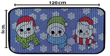 Aktunç Elekli Tuvalet Desenli Önü Kedi Kumu Paspası 60X120 cm DESEN 2