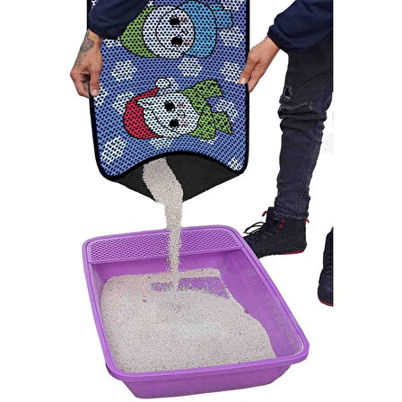 Aktunç Elekli Tuvalet Desenli Önü Kedi Kumu Paspası 60X120 cm DESEN 2