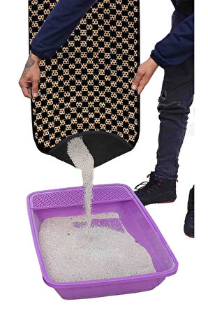 Aktunç Elekli Tuvalet Desenli Önü Kedi Kumu Paspası 60X120 cm DESEN 4